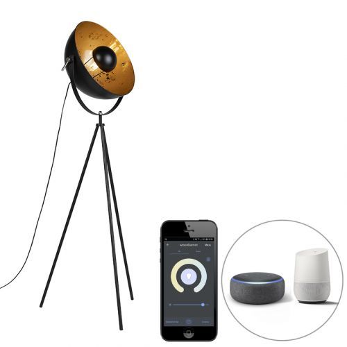 Smart vloerlamp tripod zwart incl. Wifi A60 - Magna 40 Eglip