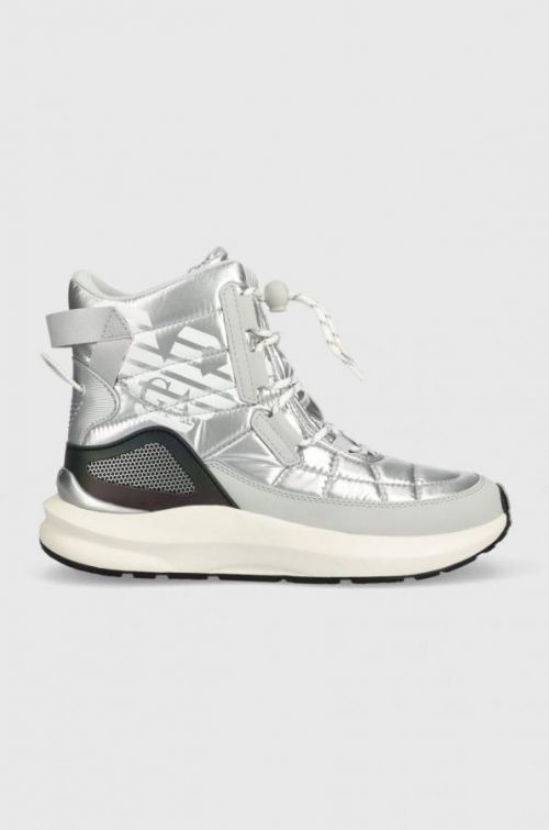Snehule EA7 Emporio Armani Snow Boot strieborná farba