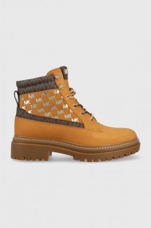 Kožené workery MICHAEL Michael Kors Turner dámske, hnedá farba, na platforme,
