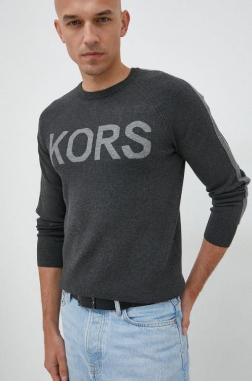 Sveter Michael Kors pánsky, šedá farba,