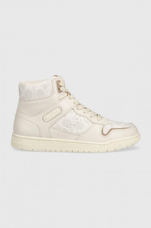 Tenisky Coach Cd304 Hi Top Coated Canvas béžová farba,