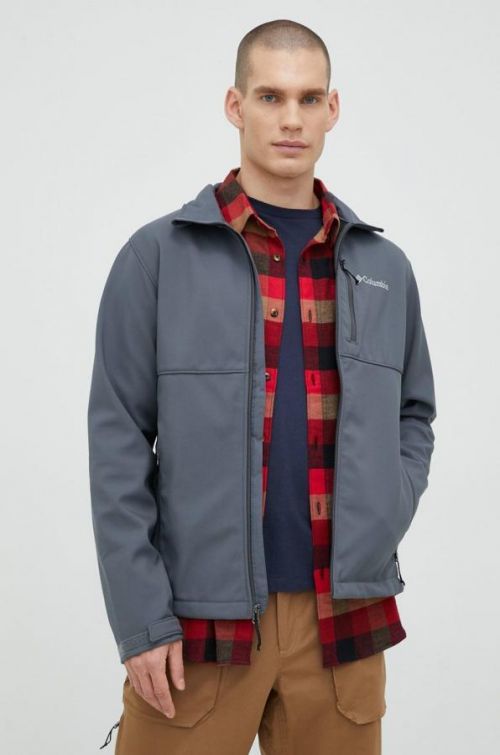 Turistická bunda Columbia Ascender Softshell čierna farba,
