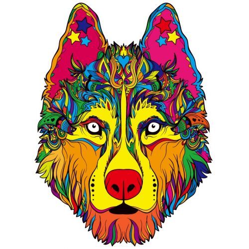 Drevené puzzle-Husky/S KP21951