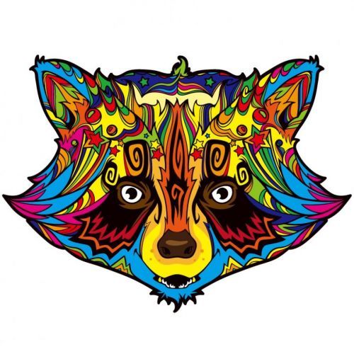 Drevené puzzle-Color Raccoon/S KP21966