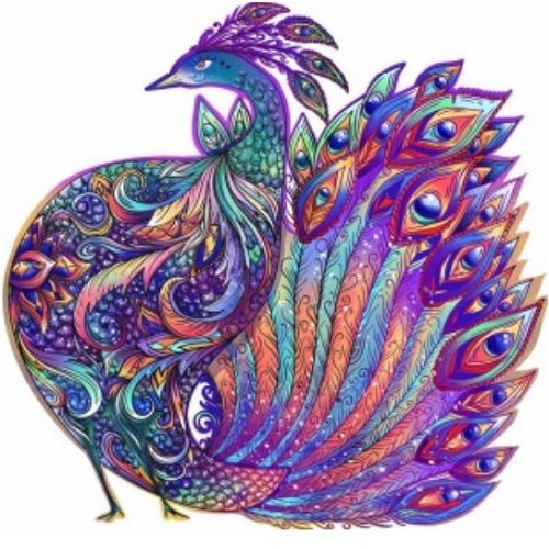 Drevené puzzle-Peafowl/S KP22006