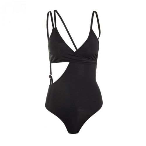 Trendyol Black Double Breasted Back Detailed Swimsuit