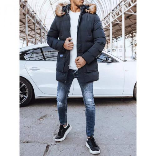 Navy blue men's quilted winter jacket Dstreet TX4273