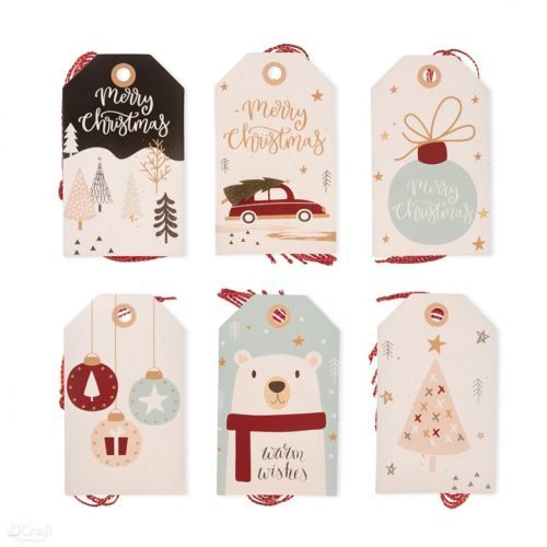 Vianočné visačky na dekorovanie 24 ks | Christmas pastels