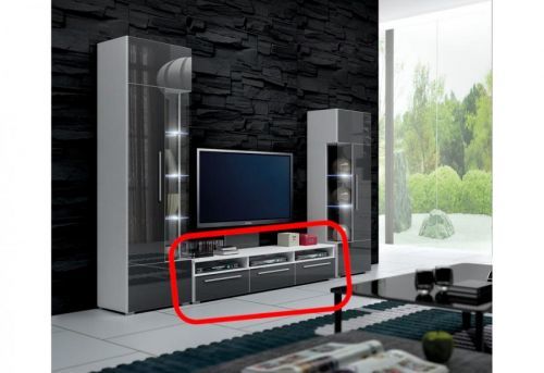 Expedo TV stolík LUGANO, biela/šedý lesk