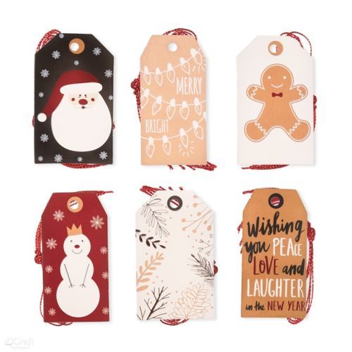 Vianočné visačky na dekorovanie 24 ks | Merry and Bright