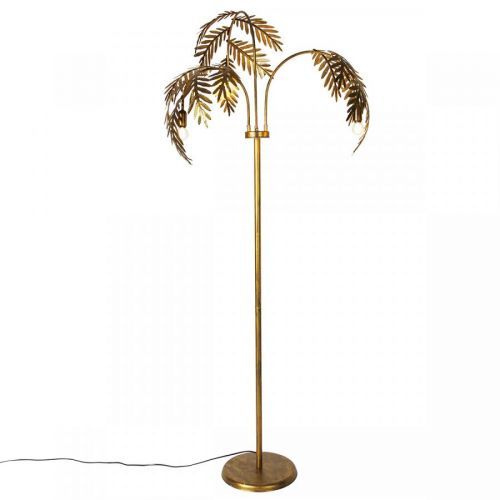 Vintage vloerlamp antiek goud 3-lichts large - Botanica