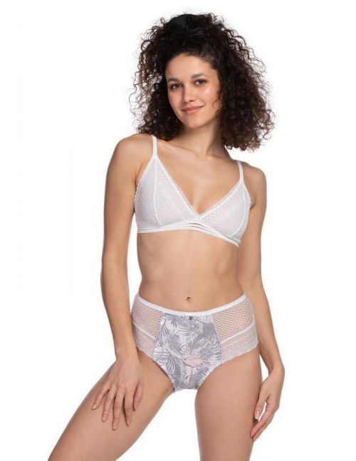 Dámske nohavičky MIDI L-1458MD ružovo-šedá XXL