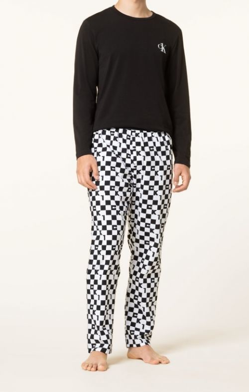Pánske pyžamo NM2019E 6OE čierna / biela - Calvin Klein L čierna-biela