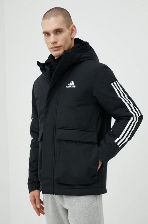 Bunda adidas pánska, čierna farba, zimná,