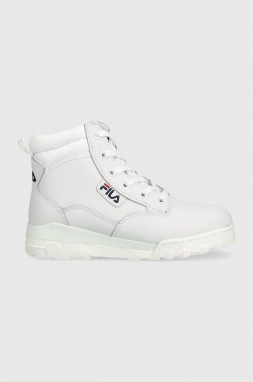 Kožené workery Fila Grunge Ii L biela farba, na platforme