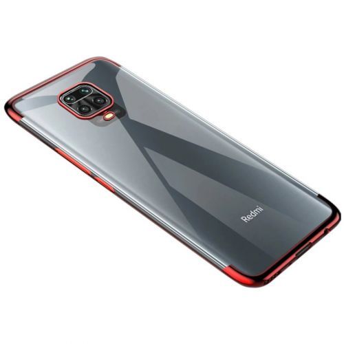 IZMAEL Xiaomi Redmi Note 9 Puzdro Clear Color s farebným lemom  KP22082 červená