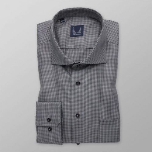 Pánska slim fit košeľa s čierno-sivým pepito vzorom 14576