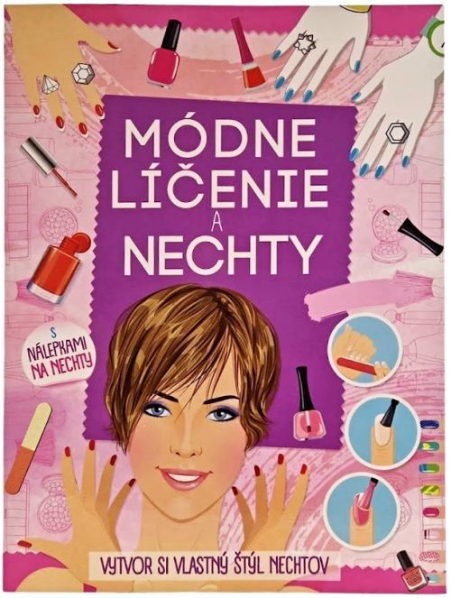Módne líčenie a nechty (s nálepkami na nechty)