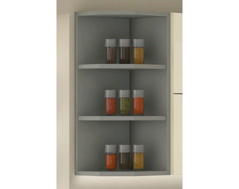 Horný rohový kuchynský regál Karmen 30GZAK, 30 cm, šedý%