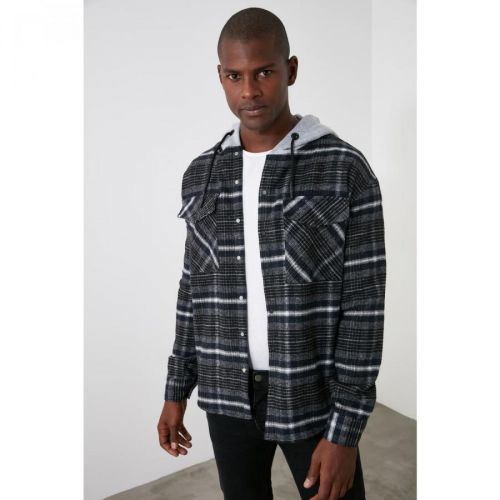 Pánska bunda Trendyol Plaid