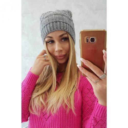 Cap with fleece Marta K231 dark gray