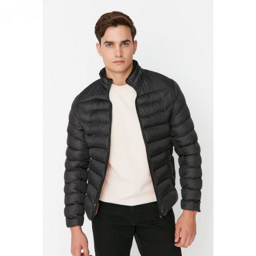 Trendyol Black Men's Regular Fit Stand Up Collar Windproof Jacket