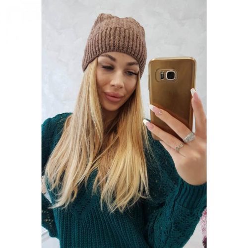 Cap with fleece Anna K238 mocca