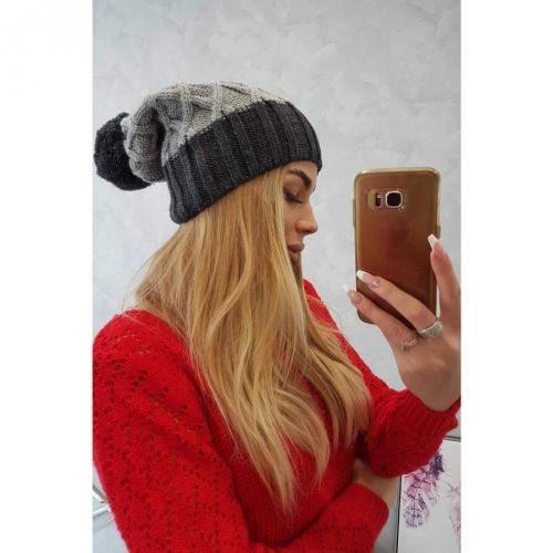 Cap with fleece Milano K203 light gray+graphite