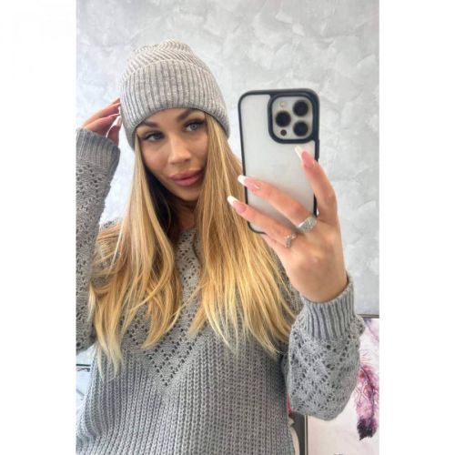 Cap thin Oliwia K252 light gray