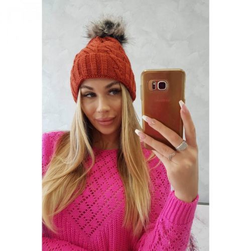 Cap with fleece Warkocz K226 foxy