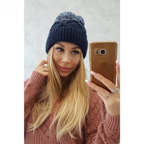 Cap with fleece Alice K248 jeans+blue