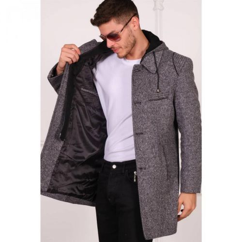 PLT8335 DEWBERRY MEN'S COAT-DIAGONAL GREY
