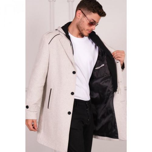 PLT8401 DEWBERRY MEN'S COAT-PATTERNED BEIGE