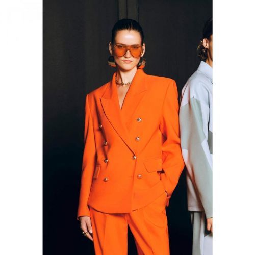 Trendyol X Zeynep Tosun Orange Button Detailed Oversize Jacket