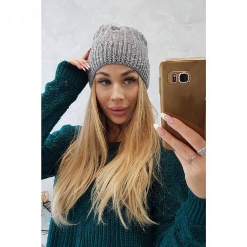 Cap with fleece Anna K238 dark gray