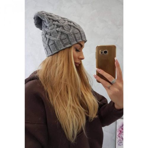 Cap with fleece Sonia K201 dark gray