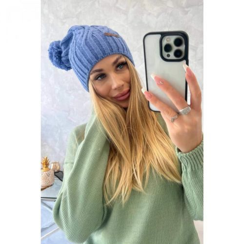 Cap with fleece Paulina K227 light jeans