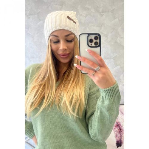 Cap with fleece Paulina K227 white