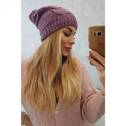 Cap with fleece Karolina K243 dark pink