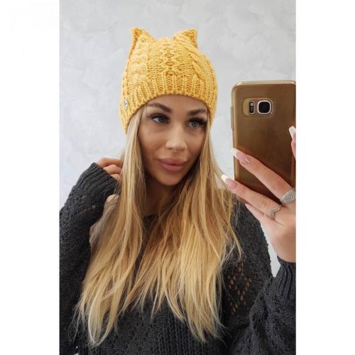 Cap with fleece Rabbid K237 mustard