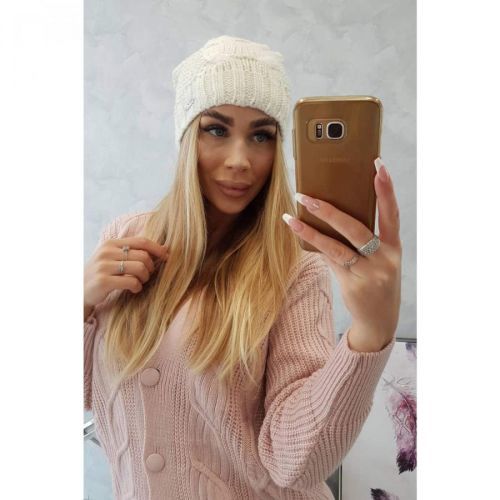 Cap with fleece Karolina K243 ecru