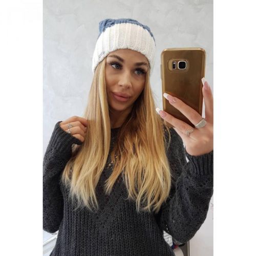 Cap with fleece Paris K212 jeans+biela