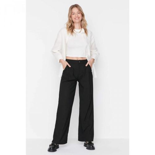 Trendyol Black Pleated High Waist Wide Leg Pants
