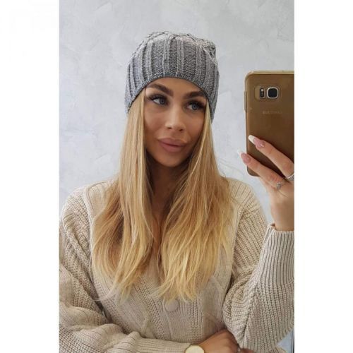 Cap with fleece Milano K203 gray melange+gray