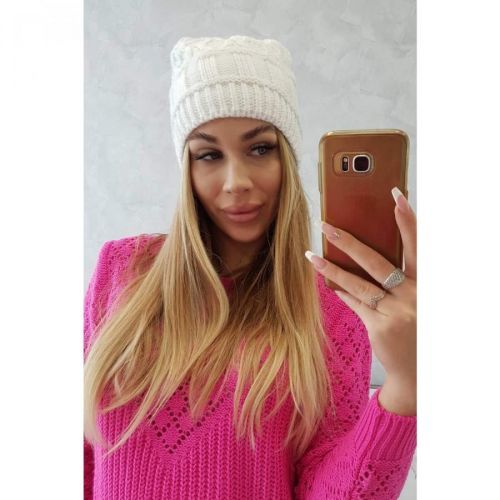 Cap with fleece Marta K231 white