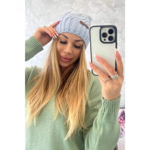 Cap with fleece Paulina K227 blue