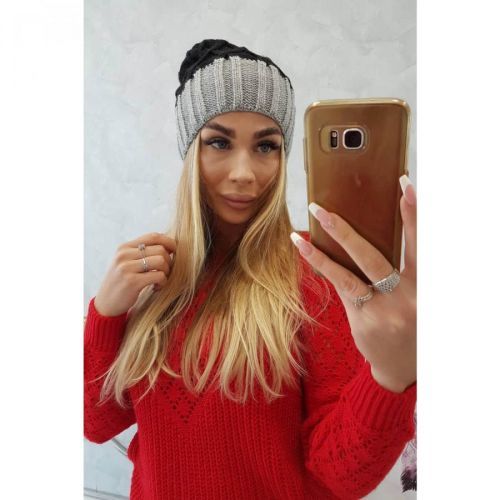 Cap with fleece Milano K203 black+gray