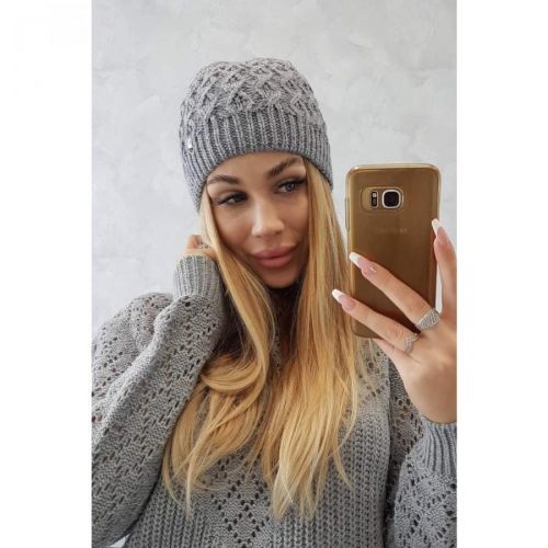 Cap with fleece Roma K224 dark grey