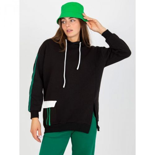 Black oversized sweatshirt with a hood