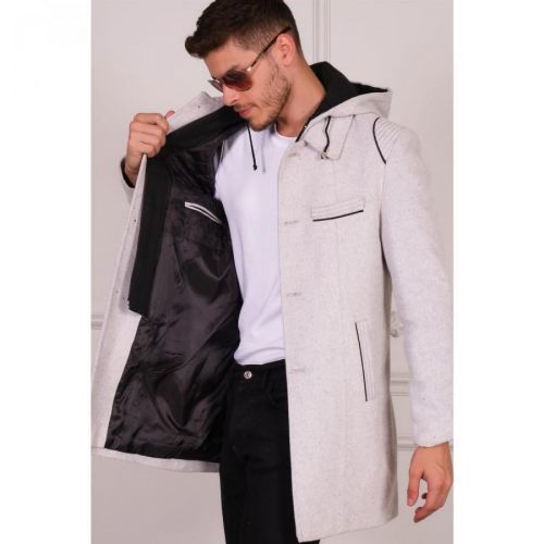 PLT8335 DEWBERRY MEN'S COAT-DIAGONAL LIGHT GREY